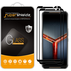 [2-Pack] Supershieldz for Asus ROG Phone 2 / ROG Phone II [Full Screen Coverage] Tempered Glass Screen Protector, Anti-Scratch, Bubble Free (Black)