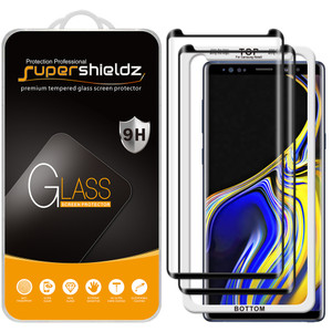 [2-Pack] Supershieldz for Samsung Galaxy Note 9 [Full Screen Coverage] Tempered Glass Screen Protector, Anti-Scratch, Bubble Free (Black) with (Easy Installation Tray)