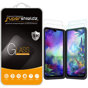 (2 Pack) Supershieldz for LG G8X ThinQ Tempered Glass Screen Protector, (2 Tempered Glass Main Screen and 2 PET Dual Screen), Anti-Scratch, Anti-Fingerprint, Bubble Free (2 Pack) Supershieldz for LG G8X ThinQ Tempered Glass Screen Protector, (2 Tempered Glass Main Screen and 2 PET Dual Screen), Anti-Scratch, Anti-Fingerprint, Bubble Free