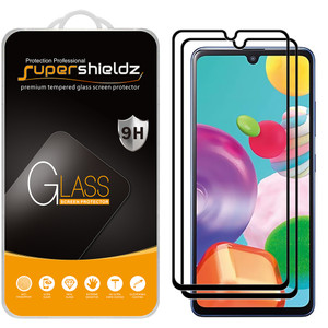[2-Pack] Supershieldz for Samsung Galaxy A41 [Full Screen Coverage] Tempered Glass Screen Protector, Anti-Scratch, Bubble Free (Black Frame)