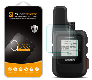 [3-Pack] Supershieldz for Garmin inReach Mini 2 /  inReach Mini Tempered Glass Screen Protector, Anti-Scratch, Anti-Fingerprint, Bubble Free
