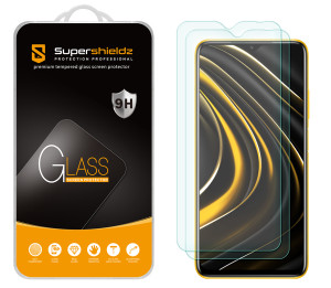 [2-Pack] Supershieldz for Xiaomi Poco M3 Tempered Glass Screen Protector, Anti-Scratch, Anti-Fingerprint, Bubble Free