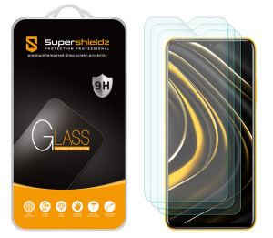 [3-Pack] Supershieldz for Xiaomi Poco M3 Tempered Glass Screen Protector, Anti-Scratch, Anti-Fingerprint, Bubble Free