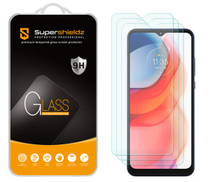 [3-Pack] Supershieldz for Motorola Moto G Play (2021) Tempered Glass Screen Protector, Anti-Scratch, Anti-Fingerprint, Bubble Free
