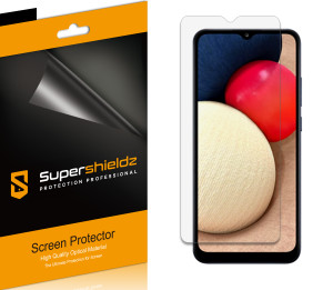[6-Pack] Supershieldz for Samsung Galaxy A02S Screen Protector, Anti-Bubble High Definition (HD) Clear Shield