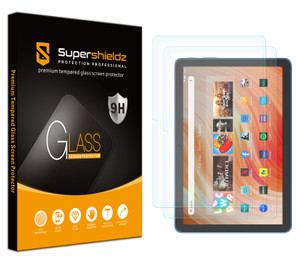 [2-Pack] Supershieldz for All-New Fire HD 10 / Fire HD 10 Plus Tablet 10.1 inch (11th Generation, 2021 Release) Tempered Glass Screen Protector, Anti-Scratch, Anti-Fingerprint, Bubble Free