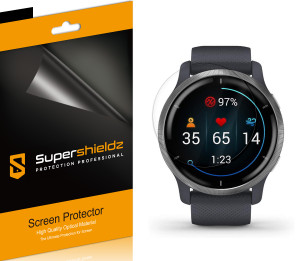 [3-Pack] Supershieldz for Garmin Venu 2 Plus / Venu 2 Screen Protector, [Full Screen Coverage] Anti-Bubble High Definition (HD) Clear Shield