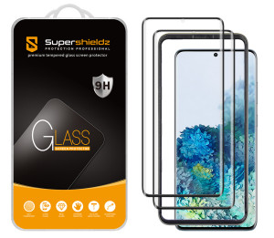 [2-Pack] Supershieldz for Samsung Galaxy S20 5G / Galaxy S20 5G UW Tempered Glass Screen Protector with (Easy Installation Tray) Anti Scratch, Bubble Free (Black)