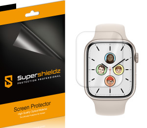 [3-Pack] Supershieldz for Apple Watch Series 9 / 8 / 7 (41mm) Screen Protector, [Full Screen Coverage] Anti-Bubble High Definition (HD) Clear Shield