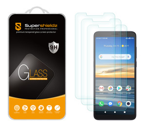 (3 Pack) Supershieldz Designed for Alcatel Lumos and Alcatel Axel Tempered Glass Screen Protector, Anti Scratch, Bubble Free (3 Pack) Supershieldz Designed for Alcatel Lumos and Alcatel Axel Tempered Glass Screen Protector, Anti Scratch, Bubble Free