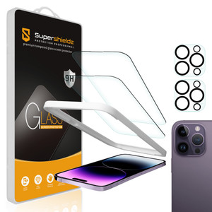 (2 Pack) Supershieldz Designed for iPhone 14 Pro Max (6.7 inch)+ Camera Lens Tempered Glass Screen Protector with (Easy Installation Tray), Anti Scratch, Bubble Free (2 Pack) Supershieldz Designed for iPhone 14 Pro Max (6.7 inch)+ Camera Lens Tempered Glass Screen Protector with (Easy Installation Tray), Anti Scratch, Bubble Free