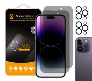 (2 Pack) Supershieldz (Privacy) Anti Spy Screen Protector Designed for iPhone 14 Pro Max (6.7 inch)+ Camera Lens Tempered Glass Screen Protector, Anti Scratch, Bubble Free (2 Pack) Supershieldz (Privacy) Anti Spy Screen Protector Designed for iPhone 14 Pro Max (6.7 inch)+ Camera Lens Tempered Glass Screen Protector, Anti Scratch, Bubble Free