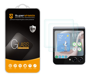 (2 Pack) Supershieldz Designed for Samsung Galaxy Z Flip 5 / Z Flip 6/ Z Flip 7 FE (Front Screen Only) Tempered Glass Screen Protector, Anti Scratch, Bubble Free