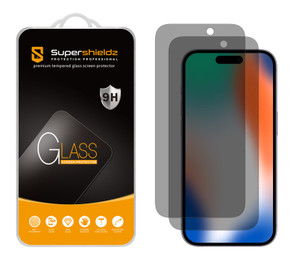 (2 Pack) Supershieldz (Privacy) Anti Spy Screen Protector Designed for iPhone 15 Pro (6.1 inch), Tempered Glass, Anti Scratch, Bubble Free (2 Pack) Supershieldz (Privacy) Anti Spy Screen Protector Designed for iPhone 15 Pro (6.1 inch), Tempered Glass, Anti Scratch, Bubble Free