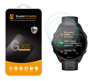 (3 Pack) Supershieldz Designed for Garmin Forerunner 165 Music/ Forerunner 165 Tempered Glass Screen Protector, Anti Scratch, Bubble Free (3 Pack) Supershieldz Designed for Garmin Forerunner 165 Music/ Forerunner 165 Tempered Glass Screen Protector, Anti Scratch, Bubble Free