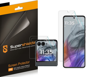 (2 Pack) Supershieldz Designed for Motorola Razr 2024/ 2025 (2 Main + 2 Front) Screen Protector, High Definition Clear Shield (TPU) (2 Pack) Supershieldz Designed for Motorola Razr 2024/ 2025 (2 Main + 2 Front) Screen Protector, High Definition Clear Shield (TPU)