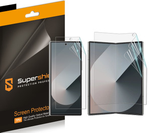 (2 Pack) Supershieldz Designed for Samsung Galaxy Z Fold 6 (2 Main Screen and 2 Front Screen) Screen Protector, High Definition Clear Shield (TPU) (2 Pack) Supershieldz Designed for Samsung Galaxy Z Fold 6 (2 Main Screen and 2 Front Screen) Screen Protector, High Definition Clear Shield (TPU)
