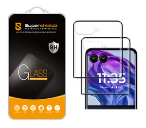 (2 Pack) Supershieldz Designed for Motorola Razr Plus 2024 (Front screen) Tempered Glass Screen Protector, 3D Curved Glass, Anti Scratch, Bubble Free (Black) (2 Pack) Supershieldz Designed for Motorola Razr Plus 2024 (Front screen) Tempered Glass Screen Protector, 3D Curved Glass, Anti Scratch, Bubble Free (Black)