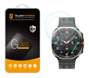 (3 Pack) Supershieldz Designed for Samsung Galaxy Watch Ultra (47mm) Tempered Glass Screen Protector, Anti Scratch, Bubble Free