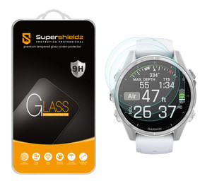 (3 Pack) Supershieldz Designed for Garmin Fenix 8 (43mm) Tempered Glass Screen Protector, Anti Scratch, Bubble Free (3 Pack) Supershieldz Designed for Garmin Fenix 8 (43mm) Tempered Glass Screen Protector, Anti Scratch, Bubble Free
