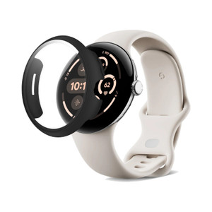 Supershieldz Designed for Google Pixel Watch 3 (45mm) Screen Protector Case, Full Coverage, Bubble Free (Black)