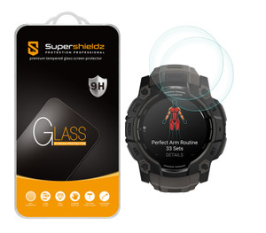 (2 Pack) Supershieldz Designed for Garmin Instinct 3 50mm (Solar/ Amoled) Tempered Glass Screen Protector, Anti Scratch, Bubble Free (2 Pack) Supershieldz Designed for Garmin Instinct 3 50mm (Solar/ Amoled) Tempered Glass Screen Protector, Anti Scratch, Bubble Free
