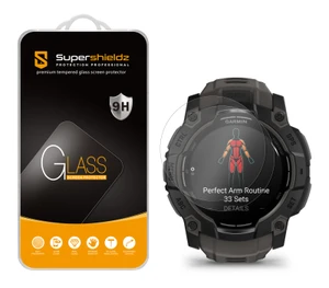 (2 Pack) Supershieldz Designed for Garmin Instinct 3 50mm (Solar/ Amoled) Tempered Glass Screen Protector, Anti Scratch, Bubble Free