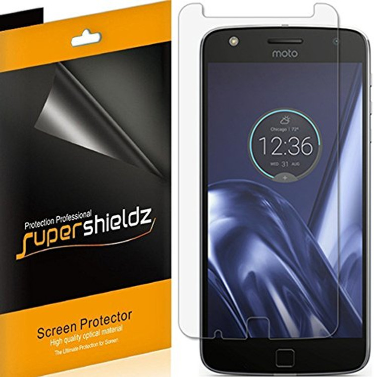 [6-Pack] Supershieldz for Motorola Moto Z Play Droid / Moto Z Play Screen Protector, Anti-Bubble High Definition (HD) Clear Shield