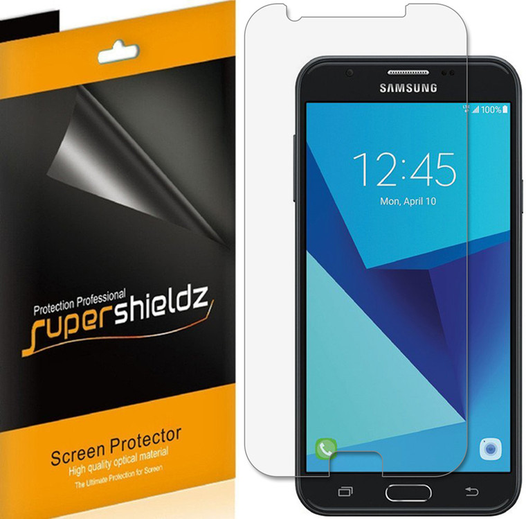 [6-Pack] Supershieldz for Samsung Galaxy J7 Prime Screen Protector, Anti-Bubble High Definition (HD) Clear Shield