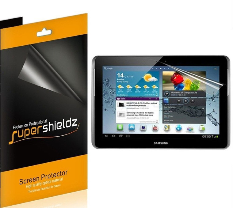 [3-Pack] Supershieldz for Samsung Galaxy Tab 2 10.1 Screen Protector, Anti-Bubble High Definition (HD) Clear Shield