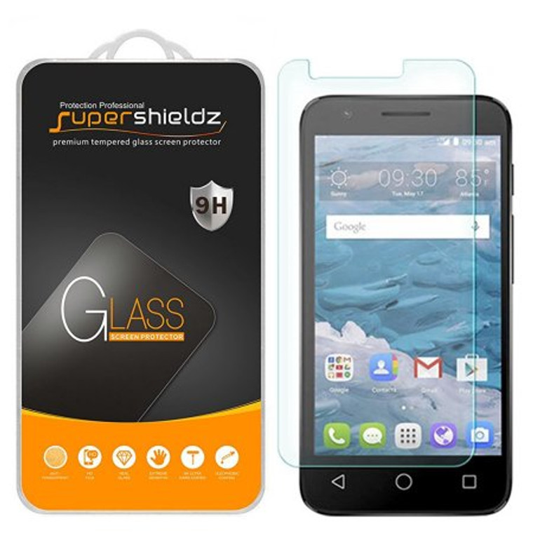 [2-Pack] Supershieldz for Alcatel Ideal (AT&T) Tempered Glass Screen Protector, Anti-Scratch, Anti-Fingerprint, Bubble Free