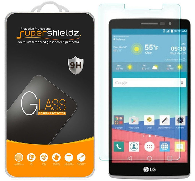 [2-Pack] Supershieldz for LG G Stylo Tempered Glass Screen Protector, Anti-Scratch, Anti-Fingerprint, Bubble Free