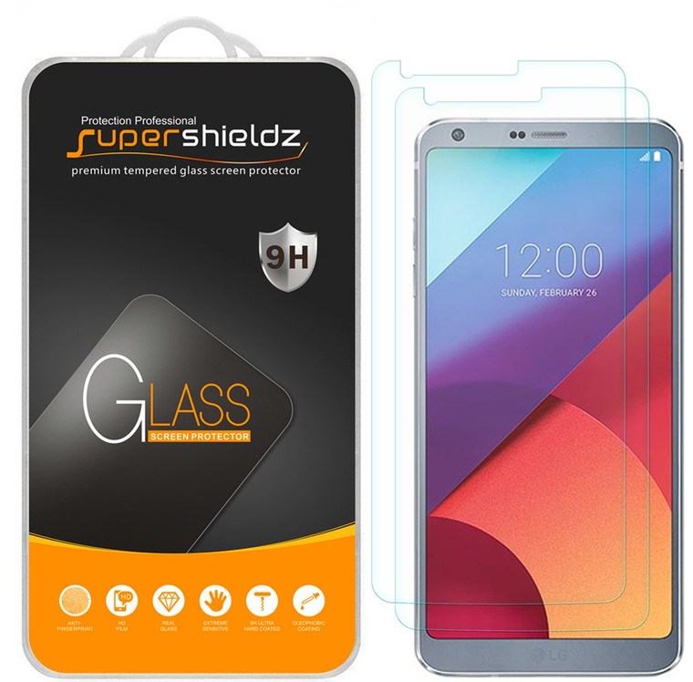 [2-Pack] Supershieldz for LG G6 Tempered Glass Screen Protector, Anti-Scratch, Anti-Fingerprint, Bubble Free