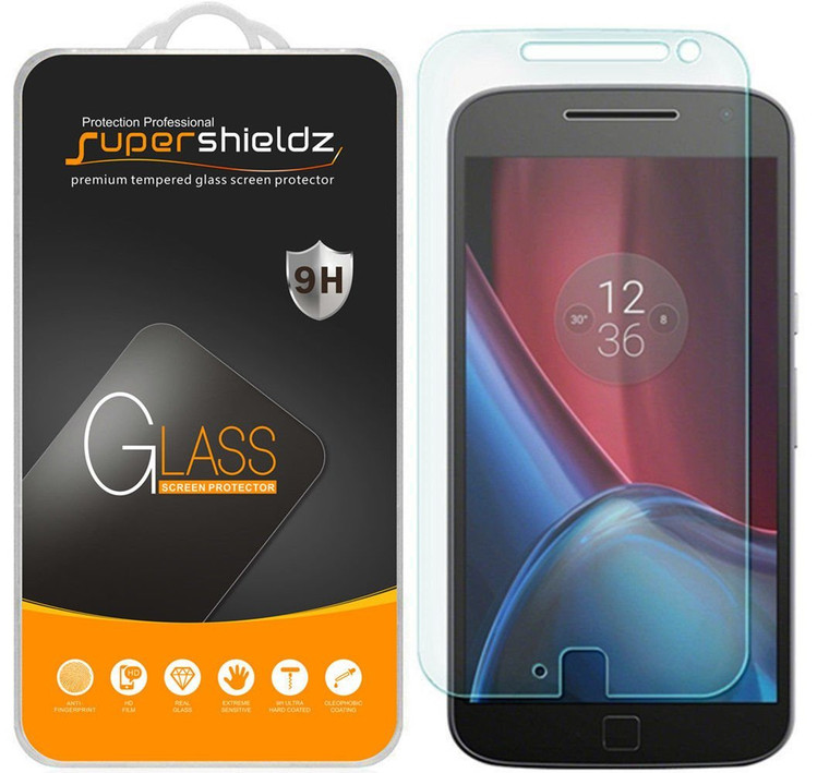 [2-Pack] Supershieldz for Motorola Moto G4 Plus / Moto G Plus (4th Generation) Tempered Glass Screen Protector, Anti-Scratch, Anti-Fingerprint, Bubble Free