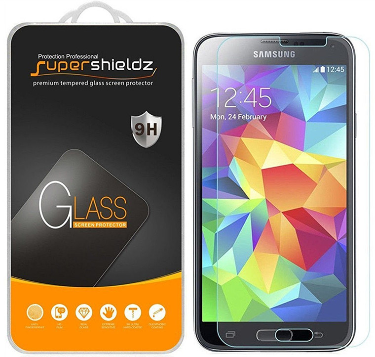 [2-Pack] Supershieldz for Samsung Galaxy S5 Mini Tempered Glass Screen Protector, Anti-Scratch, Anti-Fingerprint, Bubble Free