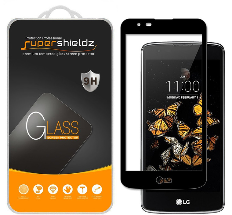 [1-Pack] Supershieldz for LG Phoenix 2 [Full Screen Coverage] [3D Curved Edge] Tempered Glass Screen Protector, Anti-Scratch, Bubble Free (Black)