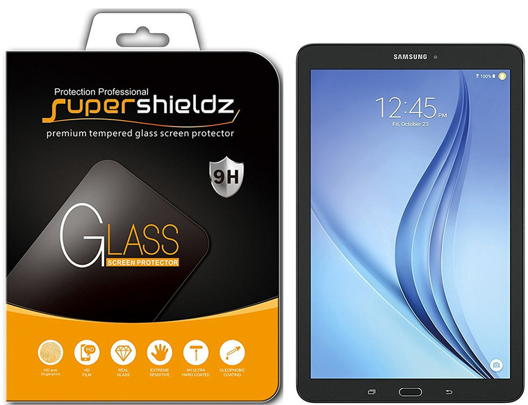 [1-Pack] Supershieldz for Samsung Galaxy Tab E 9.6 Inch Tempered Glass Screen Protector, Anti-Scratch, Anti-Fingerprint, Bubble Free