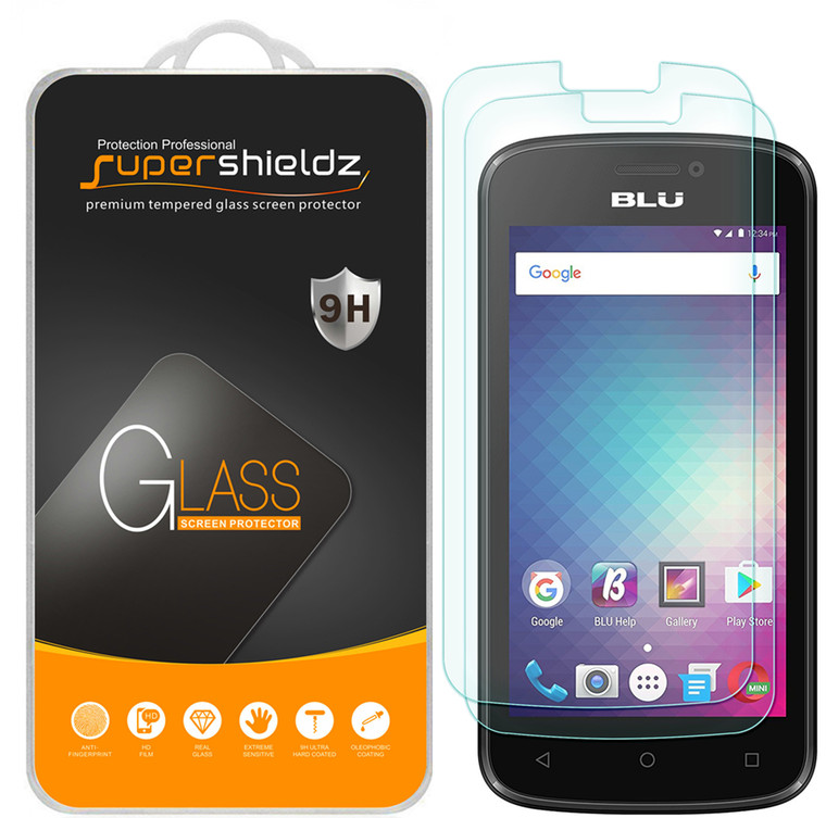 [2-Pack] Supershieldz for BLU Advance 4.0 M Tempered Glass Screen Protector, Anti-Scratch, Anti-Fingerprint, Bubble Free