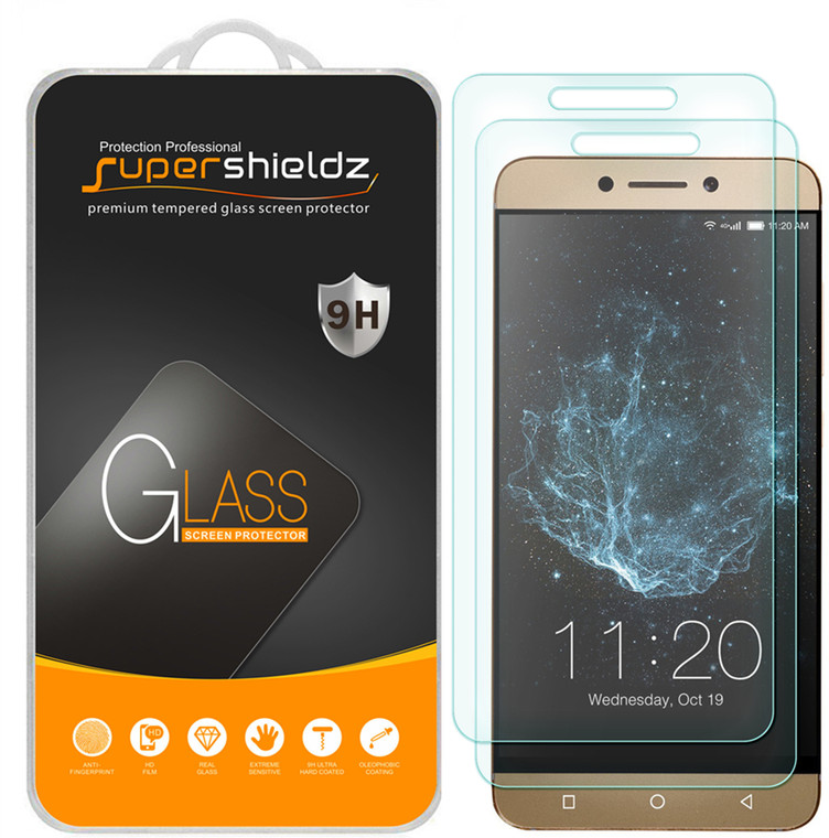 [2-Pack] Supershieldz for LeEco Le S3 Tempered Glass Screen Protector, Anti-Scratch, Anti-Fingerprint, Bubble Free