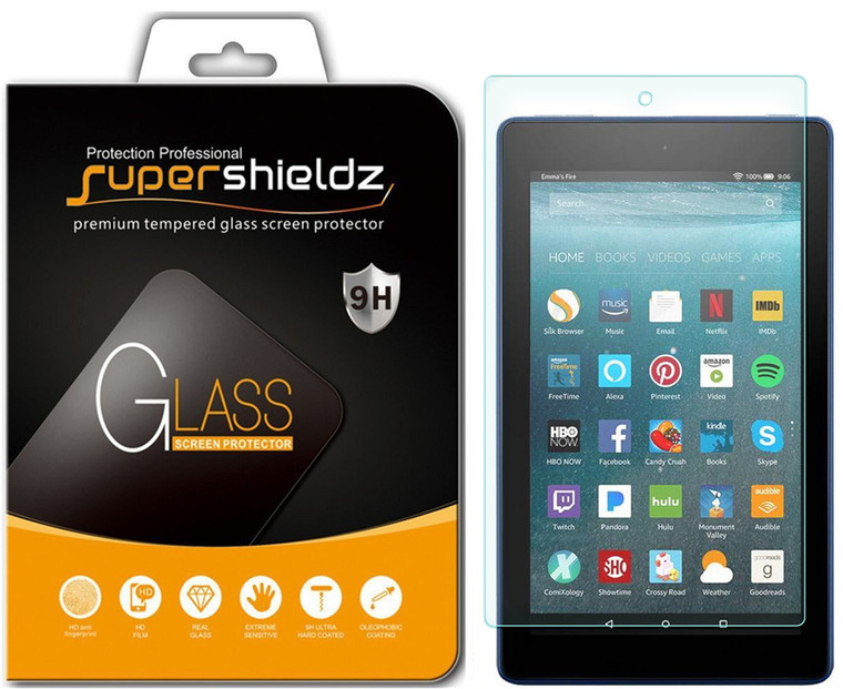 [1-Pack] Supershieldz for Amazon All-New Fire HD 8 Kids Edition Tablet 8" (8th/7th Generation - 2018/2017 Release)Tempered Glass Screen Protector, Anti-Scratch, Anti-Fingerprint, Bubble Free