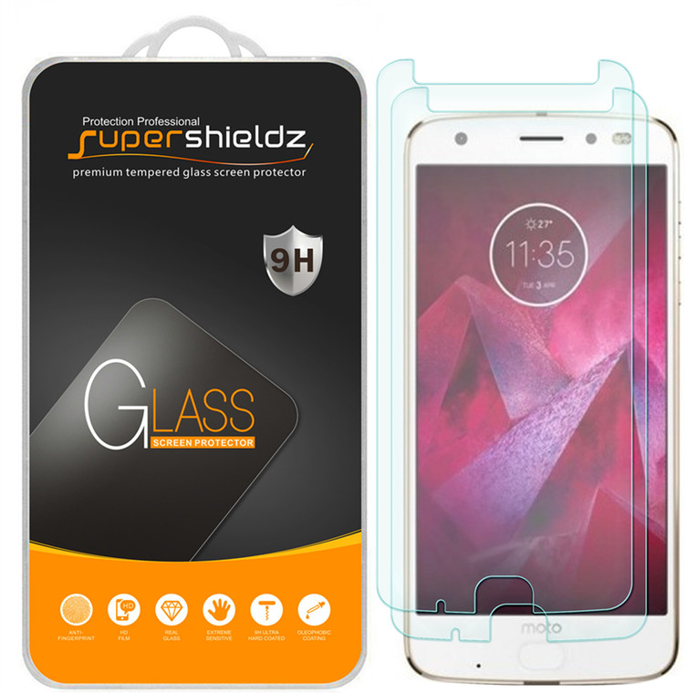 [2-Pack] Supershieldz for Motorola "Moto Z2 Force Edition" / "Moto Z Force Edition (2nd Gen)" Tempered Glass Screen Protector, Anti-Scratch, Anti-Fingerprint, Bubble Free