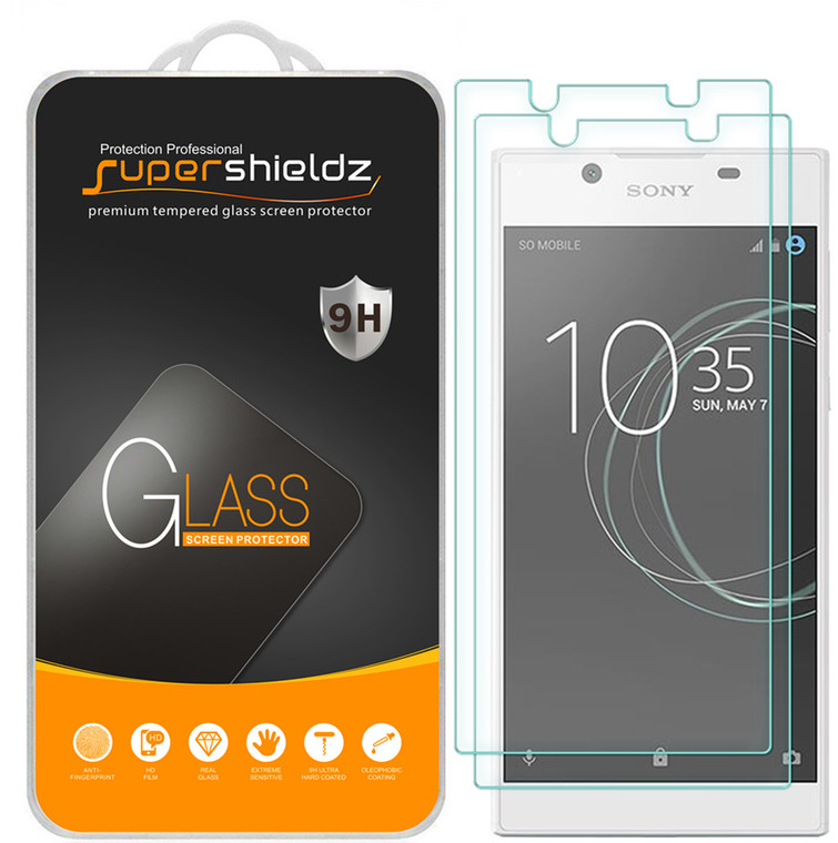 [2-Pack] Supershieldz for Sony Xperia L1 Tempered Glass Screen Protector, Anti-Scratch, Anti-Fingerprint, Bubble Free