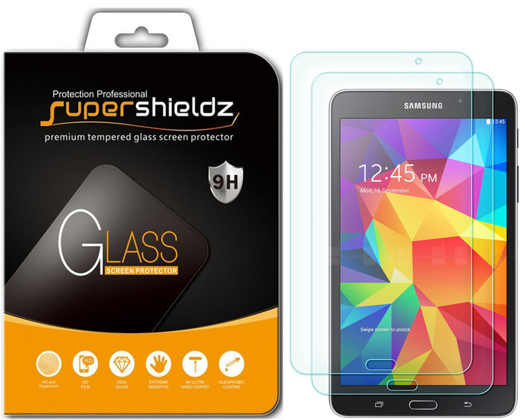 [2-Pack] Supershieldz for Samsung Galaxy Tab 4 7.0 Tempered Glass Screen Protector, Anti-Scratch, Anti-Fingerprint, Bubble Free