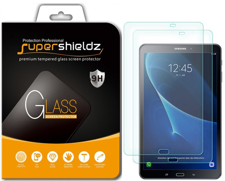 [2-Pack] Supershieldz for Samsung Galaxy Tab A 10.1 [SM-T580/T587 Model 2016 Release] Tempered Glass Screen Protector, Anti-Scratch, Anti-Fingerprint, Bubble Free