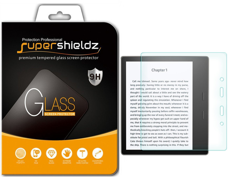 [2-Pack] Supershieldz for Kindle Oasis (9th / 10th Generation, 2017 / 2019 release) Tempered Glass Screen Protector, Anti-Scratch, Anti-Fingerprint, Bubble Free
