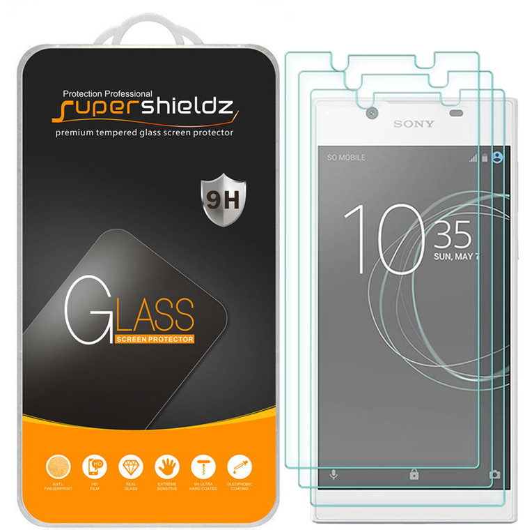 [3-Pack] Supershieldz for Sony Xperia L1 Tempered Glass Screen Protector, Anti-Scratch, Anti-Fingerprint, Bubble Free