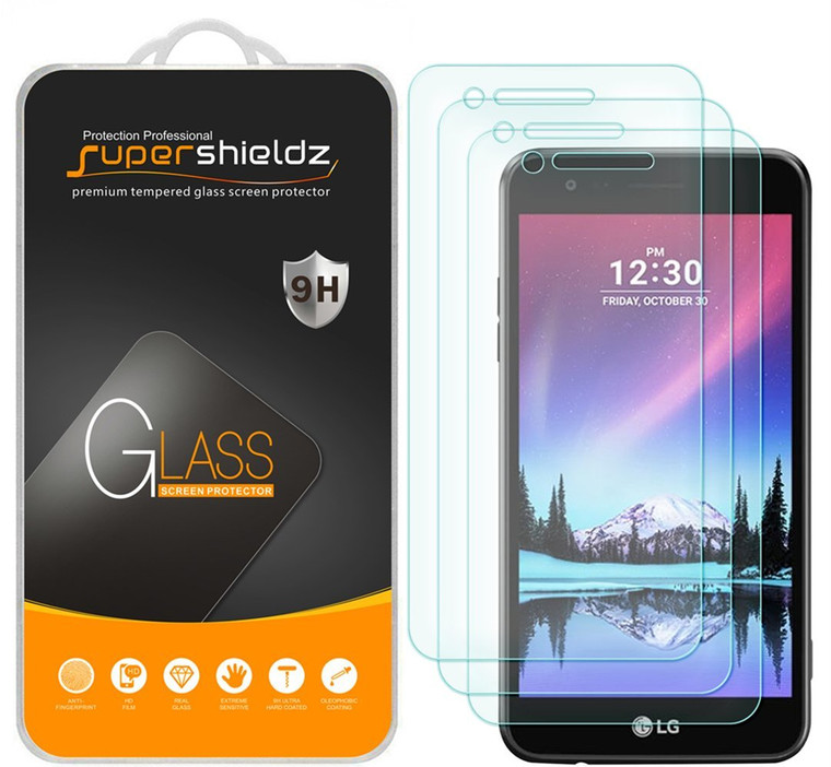 [3-Pack] Supershieldz for LG Rebel 3 LTE Tempered Glass Screen Protector, Anti-Scratch, Anti-Fingerprint, Bubble Free