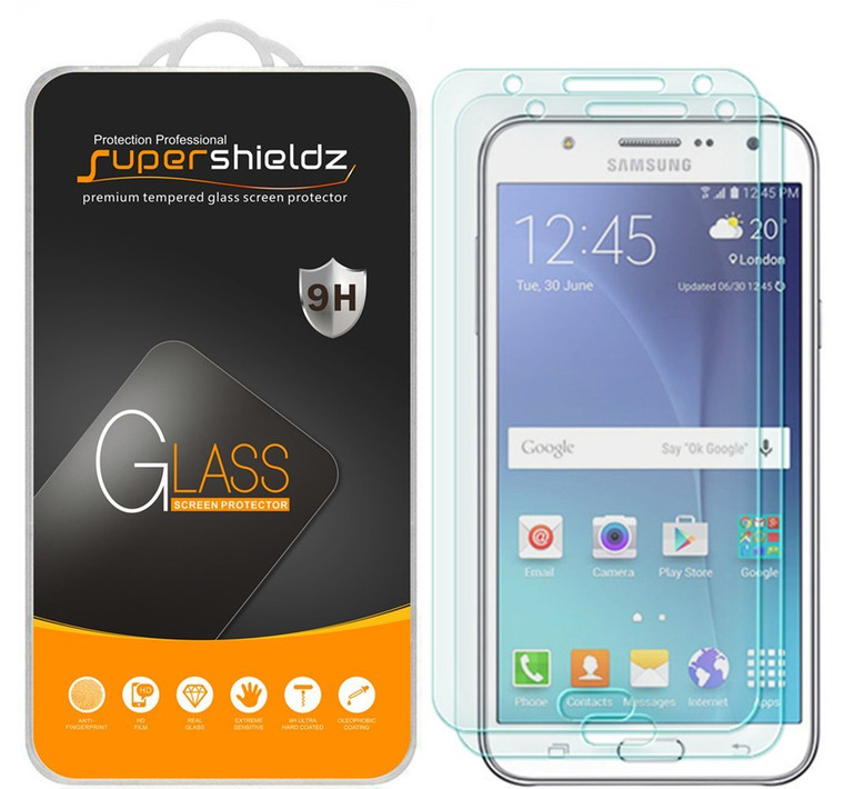 [2-Pack] Supershieldz for Samsung "Galaxy J7 Neo" Tempered Glass Screen Protector, Anti-Scratch, Anti-Fingerprint, Bubble Free