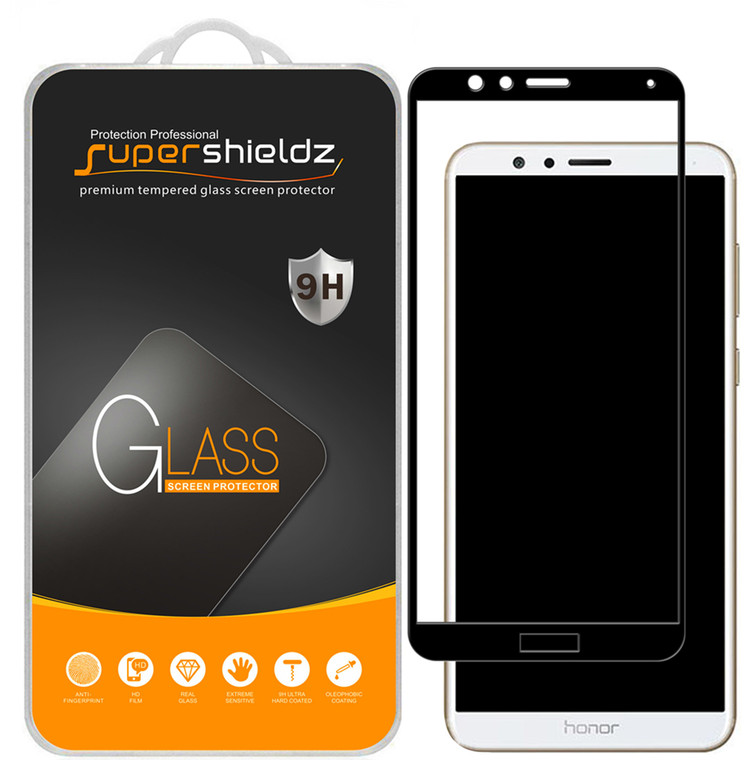 [2-Pack] Supershieldz for Huawei Mate SE [Full Screen Coverage] Tempered Glass Screen Protector, Anti-Scratch, Bubble Free (Black)