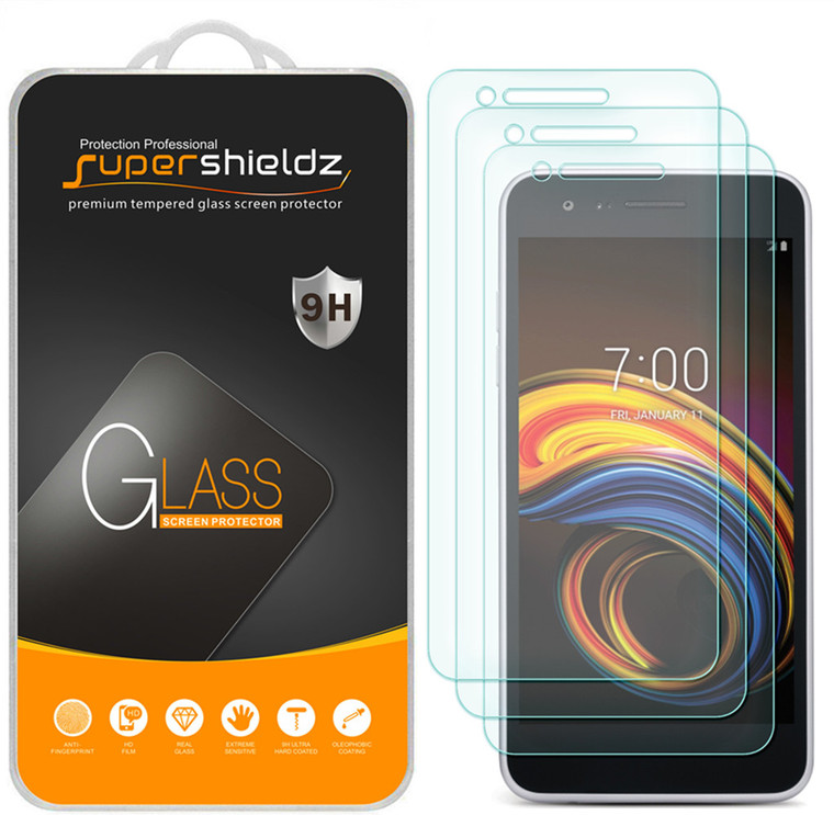 [3-Pack] Supershieldz for LG Zone 4 Tempered Glass Screen Protector, Anti-Scratch, Anti-Fingerprint, Bubble Free